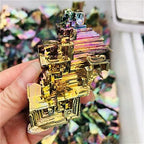 Meditation Home Rainbow Bismuth Specimen Crystal ore Healing Mineral Natural Crystal Rough Bismuth ore Green Metal (Size : 900-1000g)