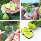 4Pcs Cucumber Styling Growth Mold Plastic Heart Shaped Five-Pointed Star Transparent Garden Fruit Vegetable Growing Molds(Star+Heart)