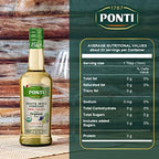 Ponti 100% Italian White Vinegar for Cooking - Organic White Wine Vinegar with Balanced Acidity – Ideal for Salads, Vegetables & Marinades – USDA Certified, 16.9 fl oz