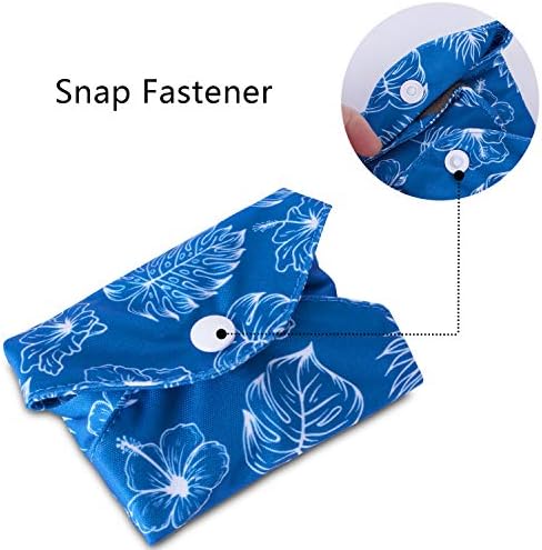Teamoy 10pcs Cloth Panty Liners, Reusable Sanitary Pads with Wet Bag, Washable Cloth Menstrual Pads with Charcoal Absorbency Layers (Plant Styles, 3pcsx7.9 Purple+4pcsx10 Blue+3pcsx11.6 Brown)
