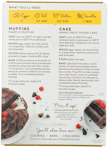 Simple Mills Almond Flour Baking Mix, Chocolate Muffin & Cake Mix - Gluten Free, Plant Based, Paleo Friendly, 11.2 Ounce (Pack of 1)
