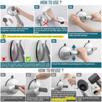 TAILI Grab Bars for Bathtubs and Showers,2 Pack Shower Handles for Elderly Suction,Maximum 330lbs,Shower Bar with Upgraded Rubber Suction Cups,Safety Grip for Senior, No Drilling Removable,Silver
