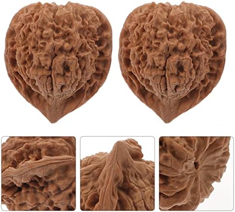 KOMBIUDA 2pcs Walnut Hand Massage Balls Muscle Tension Relief Therapy for Hand Exercise Palm Acupressure and Relaxation