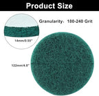 5 Inch Replacement Scrub Pads, 8 Pack Super Abrasive Green Scrubbing Pads, 180-240 Grit Drill Power Brush, Heavy Duty Cleaning Pads for Kitchen, Bathroom, Carpet, Shower, Tub, Grill, Tile