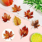 48 PCS Edible Edible Fall Leaves Cupcake Toppers Wafer Paper Autumn Maple Leaves Cupcake Picks Edible Gold leaf Cupcake Decorations for Thanksgiving Baby Shower Birthday Party Cake Decor Supplies