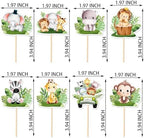 Safari Cupcake Toppers,24 PCS Safari Cake Topper,Safari Animal Cupcake Toppers,Safari Cake Decorations,Safari Baby Shower Decorations