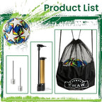 ZWAW Size 5 Soccer Ball, Waterproof PU Leather, Official Match Ball, with Pump & Needles
