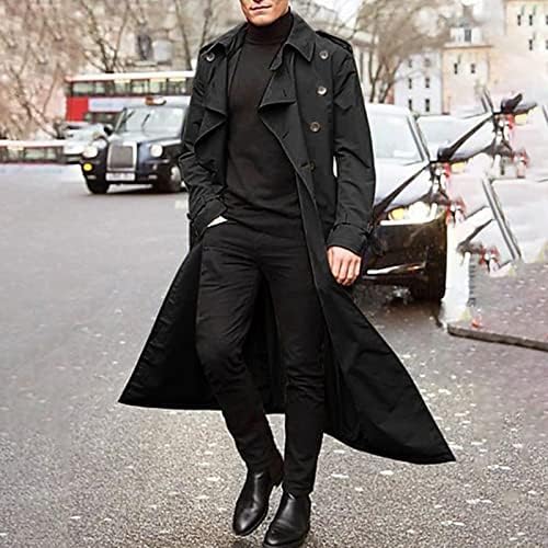 Waterproof Trench Coat Men Winter Trenchcoats Lapel Long Jacket Double Breasted Overcoat Soft Elegant Windbreaker