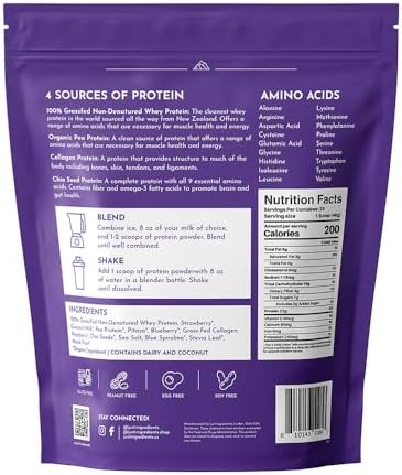 JUST INGREDIENTS Mountain Berry Protein Powder – 30-Serving Blend with 100% Grass-Fed Whey & Organic Plant Proteins – Mixed Berry Flavor with Real Fruit – Supports Muscle Recovery, Energy*