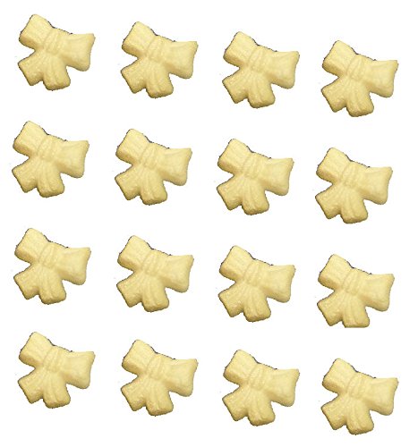 12pk Gold Shimmer Super Ribbon Bows Cake Cupcake Sugar Decoration Toppers