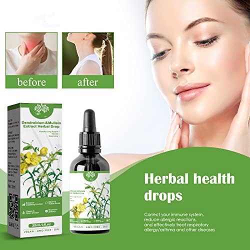 Clearbreath Dendrobium & Mullein Extract - Powerful Lung Support, Herbal Clearbreath Drops, Dendrobium Mullein Extract for Lung Care (2pcs)
