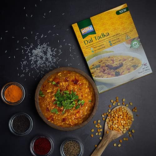 Ashoka Meals 1932, Plant-Based Lentils Curry, All-Natural Ready to Eat Meals, Authentic Dal Tadka, Portable Indian Food, Great for Lunch, Kosher Certified, Gluten-Free, No Preservatives, Pack of 5