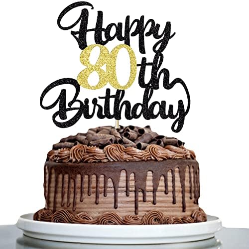 80th Happy birthday cake topper happy birthday cake decoration 80th birthday party decoration gift plugin (80)