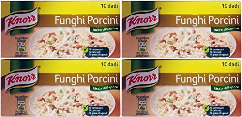 Knorr: "Funghi Porcini" Bouillon Cubes, Porcini Mushrooms Taste * Pack of 4 10-Cubes Boxes, 10g Each Cube * [ Italian Import ]