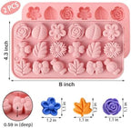 2PCS Flower Silicone Molds, 3D Daisy Rose Leaf Candy Chocolate Molds, Fondant Mold for Cake Cupcake Decorating, DIY Chocolate, Gummies, Jello, Desserts, Soap, Crafts