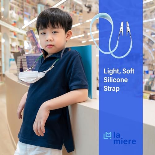 LA MIERE 1Pcs Autoclavable Dental Flexible Medical Grade Silicone Bib/Bibs Holders Clips, Napkin Clips, with Stainless Steel Alligator/Extra Wide Neck Band