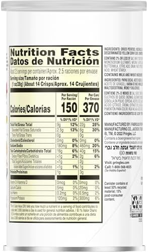 Pringles Potato Crisps Chips, Lunch Snacks, On-The-Go Snacks, Grab n' Go, Pizza (12 Cans)