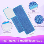 Reusable Power Mop Refill Pads for Swiffer Power Mop Starter Kit - Swifter Powermop Pads Refills - Multi-Surface & Wood Mopping Pad Refill for Floor Cleaning - Washable Microfiber Pad, 4 Pack