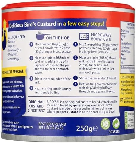 Bird's Custard Powder, 250g (1 Pack)