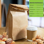 Perfect Stix 4lb Brown Paper Lunch Bags - Pack of 50ct, Disposable, Fold Top Closure