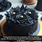 Confect Black Gum Paste for Cake Decorating – 8.8 oz | Premium Edible Sugar Paste for Making Elegant Roses, Ruffles, Leaves & Halloween Cake Decorations | Soft, Flexible Fondant for Flowers & Designs | Vegan, Gluten-Free, Nut-Free, Soy-Free- 8.8 Oz