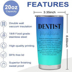 Dentist Appreciation Gifts for Women Men Male Female,National Dentists Day Gifts,Travel Coffee Tumbler Mug 20oz