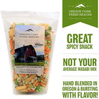 Oregon Farm Fresh Snacks Wasabi Peas & Rice Crackers Mix - Locally Sourced and Freshly Made Asian Snacks with Wasabi Almonds, Peanuts, Soybeans & Nut Crackers (14 oz)