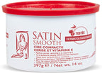 Satin Smooth Wild Cherry Hard Wax with Vitamin E, Hair Removal Wax for Sensitive Skin, Ideal for Bikini, Brazilian, and Body Waxing, 14oz