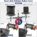 Walker Covers Waterproof，Heavy Duty 420D Cover for Rollator Walker,Universal Cover for Walker & Rollators with Wheels,Rollator Accessories with 4 Reflective Strips,4 Windproof Buckles,Air Vent