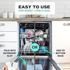 Zero Trace Dishwasher Detergent Eco-Friendly Sheets for Dish Washing - Plant Powered Technology- Unscented- 60 Loads