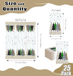 HEIPINIUYE 25 Pieces Christmas Tree Paper Napkins 3-ply Xmas Brown Buffalo Plaid Tree Guest Towels Disposable Hand Towels for Bathroom Winter Christmas Holiday Party Gingham Dinner Napkins