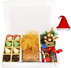 Ghasitaram Gifts Jaiccha Christmas Gifts White Christmas Hamper Box Big with chocolates, plum cake,wreath and décor