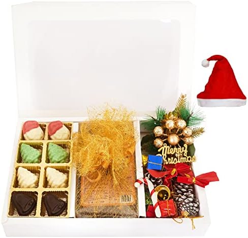 Ghasitaram Gifts Jaiccha Christmas Gifts White Christmas Hamper Box Big with chocolates, plum cake,wreath and décor
