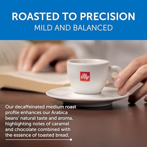 illy Espresso Compatible Capsules, Decaf Coffee Pods for Nespresso Original Line Machine, Classico Decaffeinated Medium Roast, 100% Arabica, Premium Italian Coffee, Single Serve, 10 Count, 10 Pack