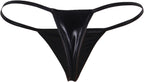ohyeahlady Womens Sexy G-String Thongs Leather Bikini Panties Micro Underwear Low Rise T-Back Lingerie Underpants Plus Size