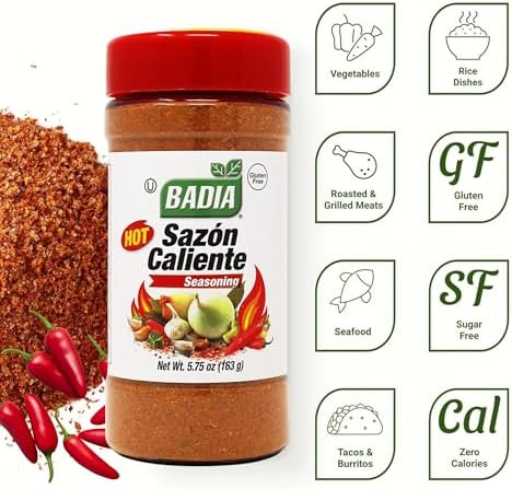 Badia Sazon Caliente 5.75 oz – Latin Inspired Spicy All Purpose Seasoning – Gluten Free