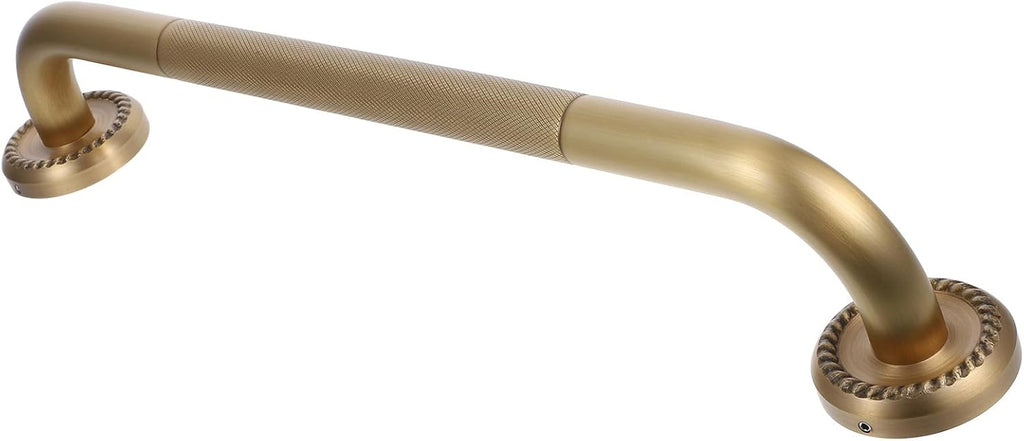 OUNONA Antique Brass Shower Grab Bar for Elderly Non-Slip Bathtub Handrail Wall-Mounted Bathroom Safety Rail for Seniors and Disabled Users