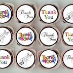 Cian's Cupcake Toppers Ltd Thank You Cupcake Topper, 48 Count, 1.18 inches, Edible Wafer