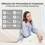 EmeTerm Fashion FDA-Cleared Relieve Nausea Electrode Stimulator Morning Sickness Motion Travel Sickness Vomit Relief Rechargeable No Gel Drug Free Wrist Bands Without Side Effects