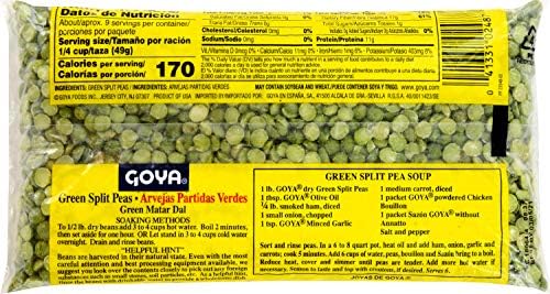 Goya Green Split Peas, Dry, Bag, 1 lb, 16 Oz