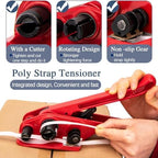Poly Cord Strapping Tensioner, Manual Banding Strapping Tensioner Tool, Heavy Duty Poly Strap Tensioner and Cutter for 1/2" - 3/4" Width Polyester Polyproplyn Strap