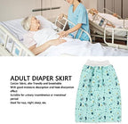 Adult Wearable Incontinence Mattress, Adult Diaper Skirt Wearable Incontinence Mat Washable Cotton Cloth Reusable Diaper Bed Pad(L)