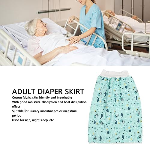 Adult Wearable Incontinence Mattress, Adult Diaper Skirt Wearable Incontinence Mat Washable Cotton Cloth Reusable Diaper Bed Pad(L)