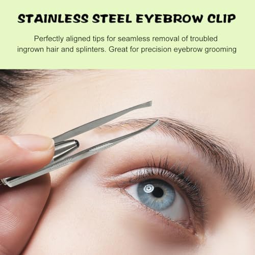 SOLUSTRE Eyelash Extension Tweezers 2pcs Tweezers with Light LED Tweezers Pliers Tool Stainless Steel Eyebrow Facial Hair Removal Cosmetic Makeup Tools 9. 8x2cm Mens Grooming Trimmer