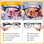 DOOViC 4 Pack Blue Light Blocking Reading Glasses Fashion Classic Style Spring Hinge Computer Readers for Women Men 1.50