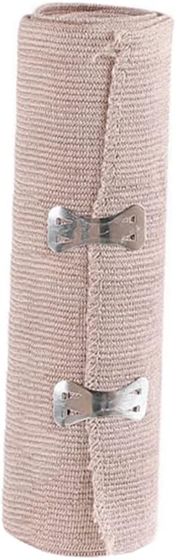 Elastic Bandage Wrap with Clips Fasteners Adhesive Bandaging Stretch Tape Rolls for First Aid Measures Outdoor Sports 6Inch x 15Ft