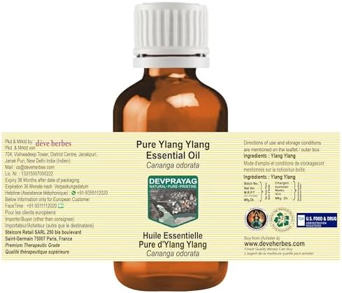 Pure Ylang Ylang Essential Oil (Cananga odorata) Steam Distilled 50ml (1.69 oz)