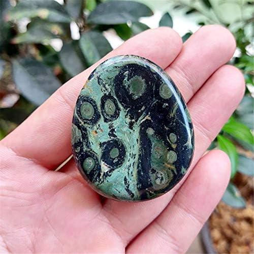 Fekuar Natural Kambaba Jasper Crystal Thumb Worry Stone, Hand Carved Healing Crystal Teardrop Pocket Stones for Anxiety Stress Relief Meditation