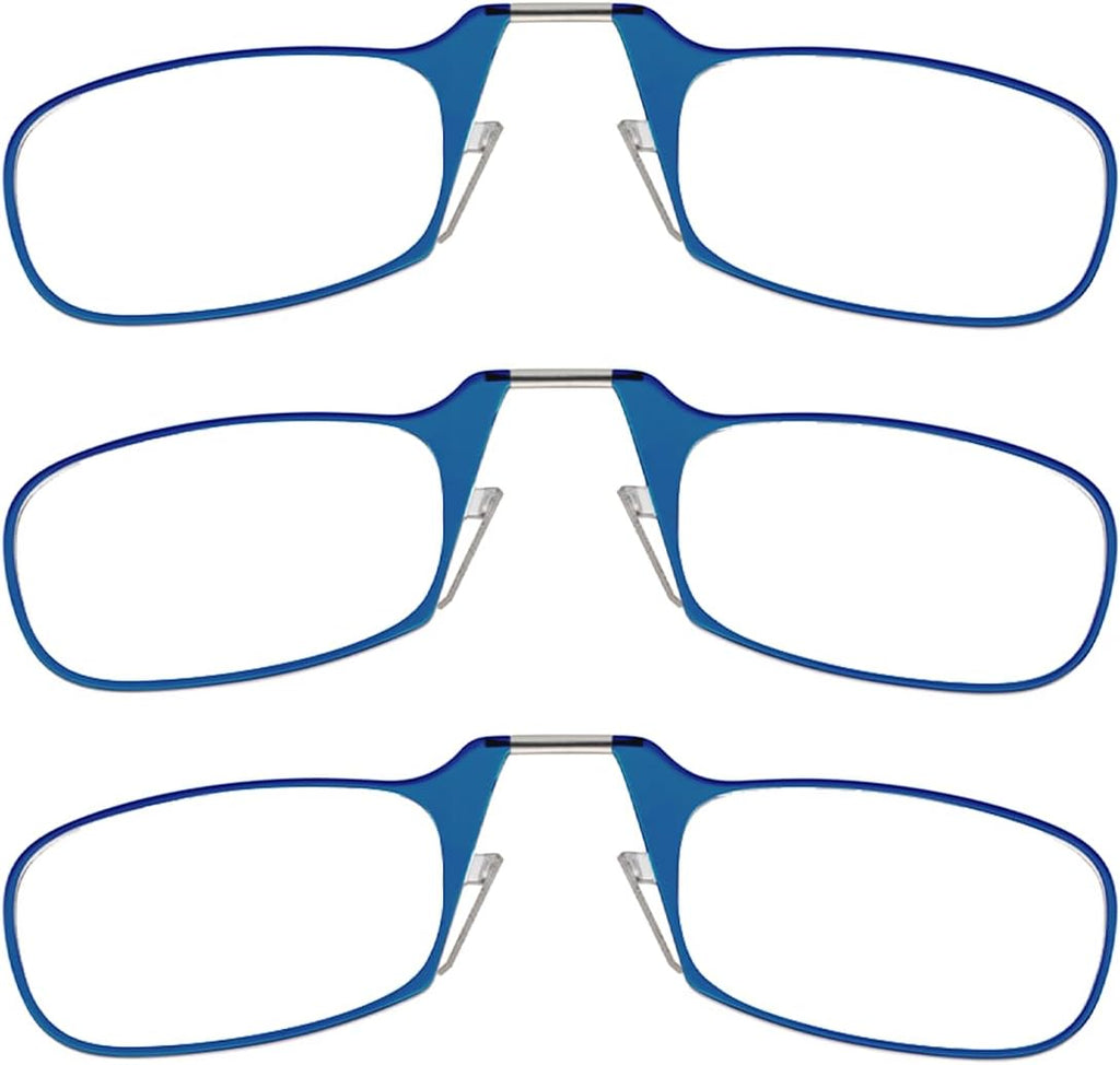 ThinOptics Readers Rectangular Reading Glasses, 3 Pack-Blue, 44mm + 2.5