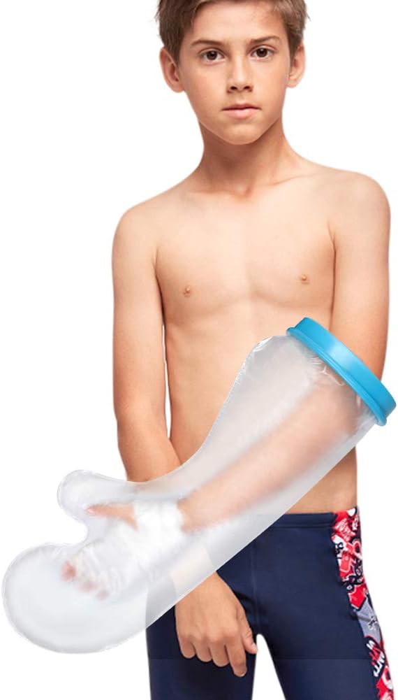 people Arm Cast Cover for Shower, Seal Tight Teens Cast and Bandage Protector for Showering, Bathing and Hot-tub, Cast Watertight Keep Forearm Cast Bandage Dry (Teens